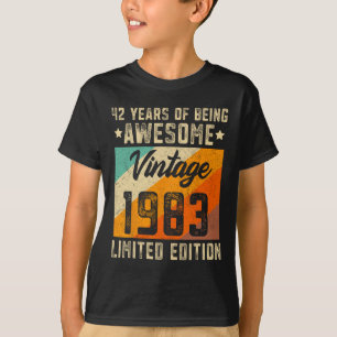 Camiseta 42º Aniversário do Homem 42 anos Mulheres de 1983