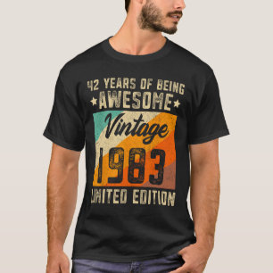 Camiseta 42º Aniversário do Homem 42 anos Mulheres de 1983