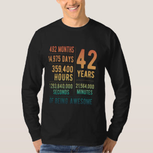 Camiseta 42º Aniversário Homens Mulheres Engraçadas 42 Anos