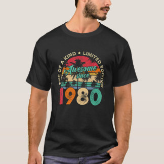 Camiseta 42º Aniversário, Vintage 1980, 42 Anos, Homens Ret