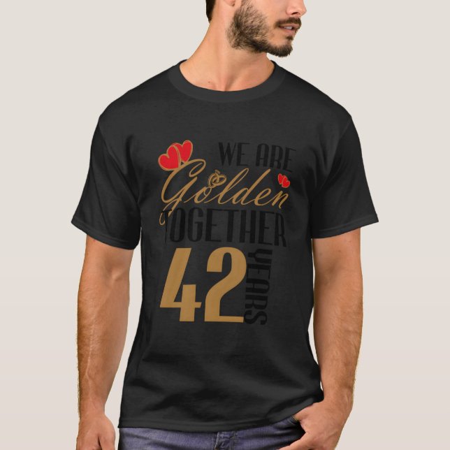 Camiseta 42º Casais De Aniversário Casados Casados 42 Anos (Frente)