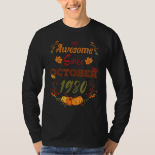 Camiseta 42 anos de idade incrível desde outubro de 1980 42