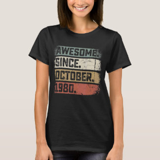 Camiseta 42 Anos De Idade Incrível Desde Outubro De 1980 42