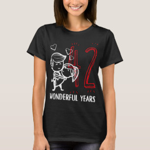 Camiseta 42 Anos Maravilhosos. 42º aniversário de casamen