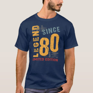 Camiseta 42 anos Vintage 1980 42º aniversário