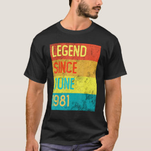 Camiseta 42 Anos Vintage Junho De 1981 42ruas Aniversário