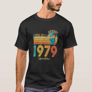 Camiseta 43º Aniversário, Agosto De 1979 Legenda Desde 1979