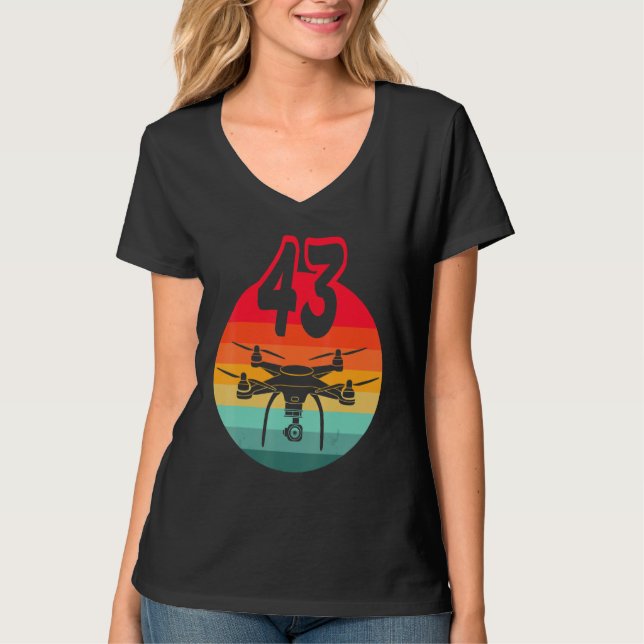 Camiseta 43.º Aniversário I - Drones De Controle Remoto Com (Frente)