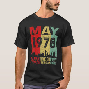 Camiseta 43 Anos De Idade 43º Aniversário Homens Mulheres
