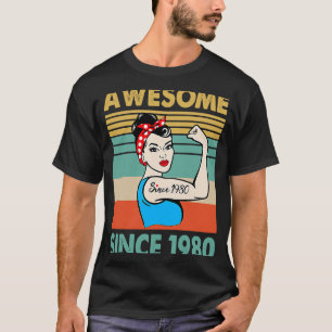 Camiseta 43 anos é incrível desde 1980 43º aniversário