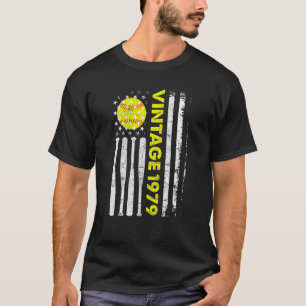 Camiseta 43 anos Vintage 1979 American Flag 43rd Birth