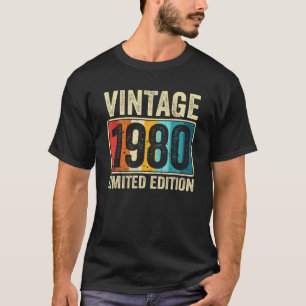 Camiseta 43 anos Vintage 1980 Limited Edition 43th Bir