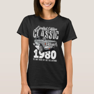 Camiseta 43 anos Vintage Classic Car 1980 B dia 43