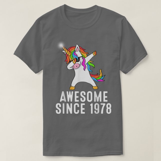 Camiseta 43rd birthday, unicorn dab, Awesome since 1978  (Frente do Design)