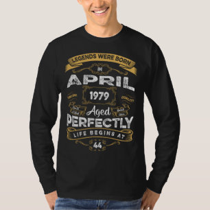 Camiseta 44º Aniversário Lendas Nasceram Em Abril 1979
