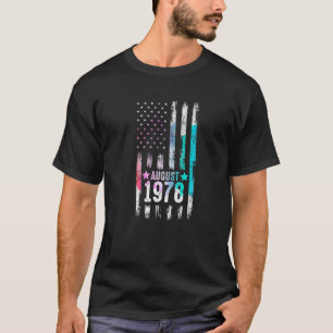 Camiseta 44 anos, agosto de 1978 44 de bandeira americana B