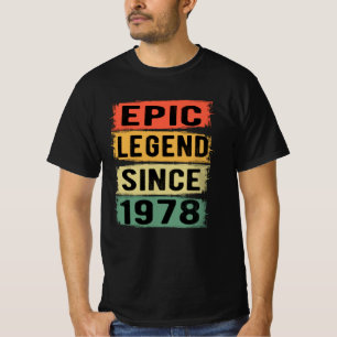 Camiseta 44 Anos De Idade Dia 1978 44 Epic Legend Aniversár
