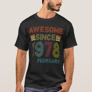 Camiseta 44 anos de idade incrível desde fevereiro de 1978