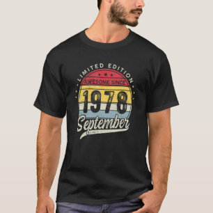 Camiseta 44 Anos De Idade Incrível Desde Setembro De 1978 4