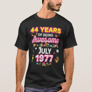 Camiseta 44 Anos De Incrível Desde Julho De 1977 Aniversári