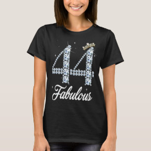 Camiseta 44 Anos É Minha 44 Aniversário Rainha Diamond Hee