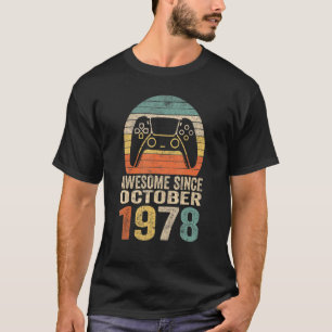 Camiseta 44 Birthday Boy Gamer Incrível Desde Outubro De 19