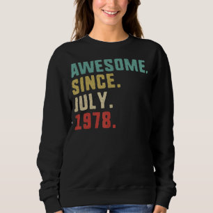 Camiseta 44 Birthday Men Incrível Desde Julho De 1978