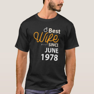 Camiseta 44 Casamento Melhor Esposa Desde junho de 1978
