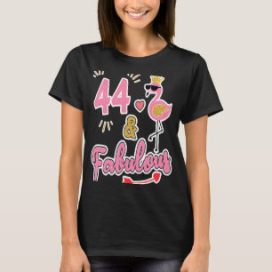 Camiseta 44 e fabuloso 44 de aniversário de 44 anos