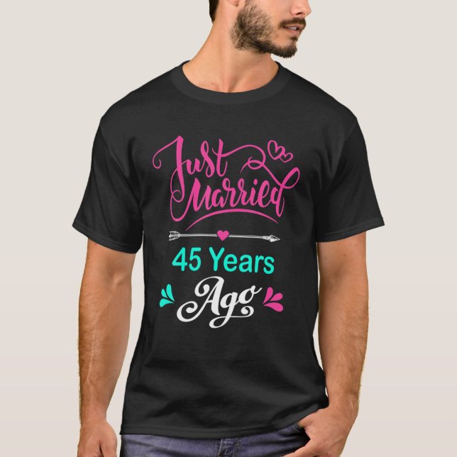 Camiseta 45º Aniversário De Casamento Que Corresponde Ao Ca (Frente)