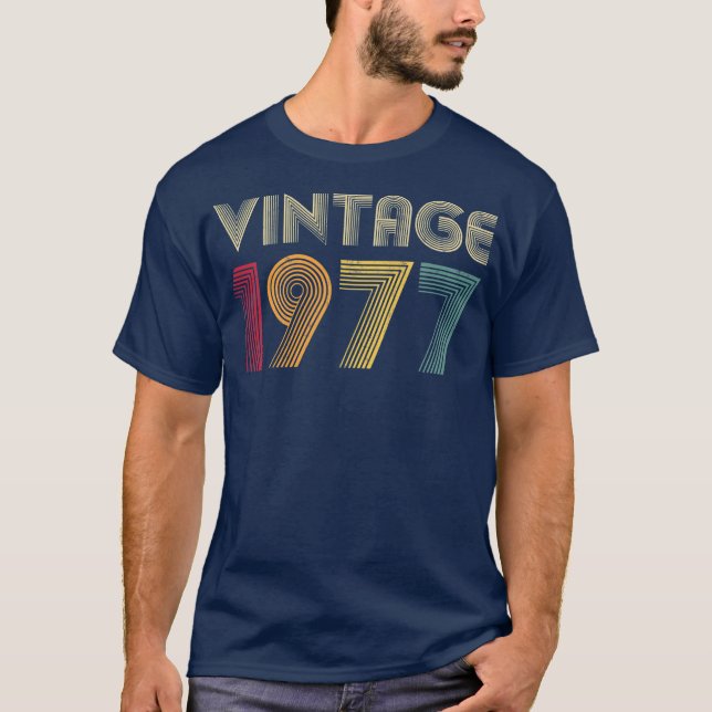 Camiseta 45º aniversário Presente Clássico 1977 Homens da V (Frente)