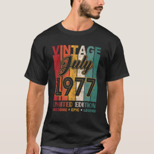 Camiseta 45º Aniversário Vintage julho de 1977