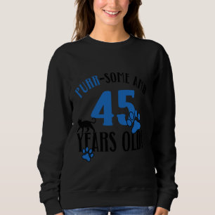 Camiseta 45. º aniversário 45 anos Cat Mãe Gato Nascimento