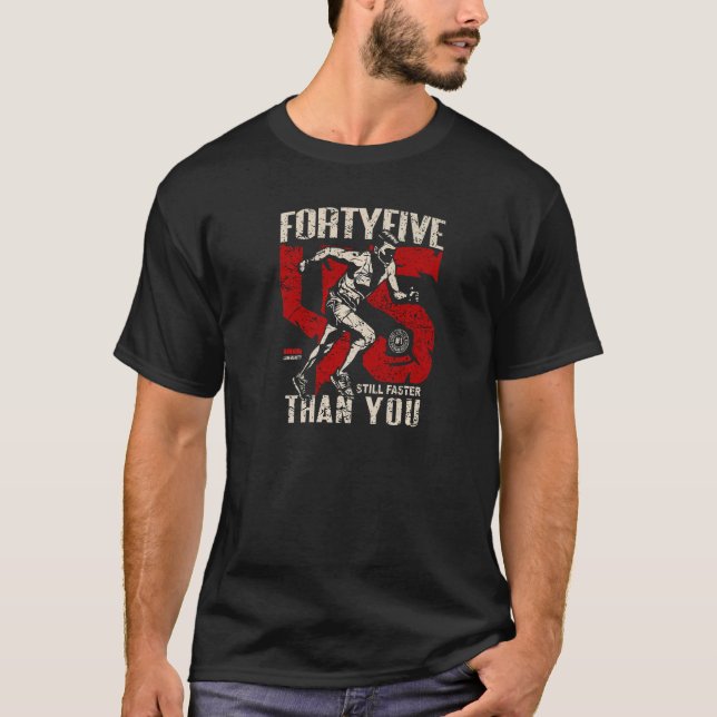 Camiseta 45.º Aniversário a Correr 45 Anos (Frente)
