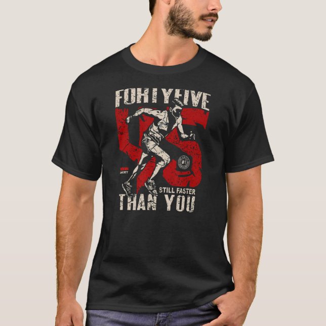Camiseta 45.º Aniversário a Correr 45 Anos (Frente)