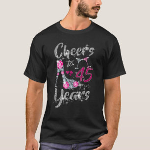 Camiseta 45.º Aniversário aplaude 45 anos de idade de vinho