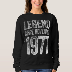 Camiseta 45. º aniversário Novembro Nascer 45 anos Legenda 