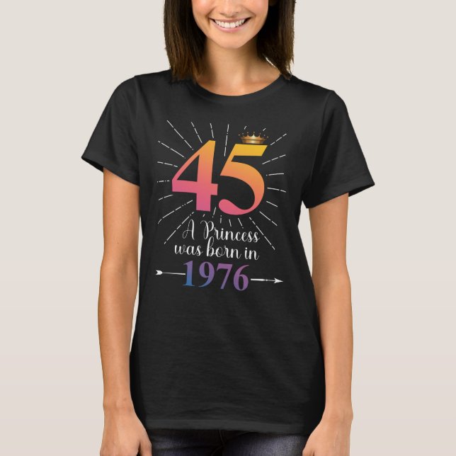Camiseta 45.º aniversário Presente 45 anos (Frente)