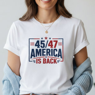 Camiseta 45-47 América Está de Volta Feminino Patriótico