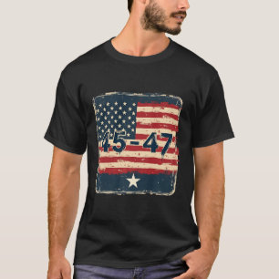 Camiseta 45 47 Bandeira Trump Vintage Usa
