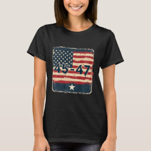 Camiseta 45 47 Bandeira Trump Vintage Usa