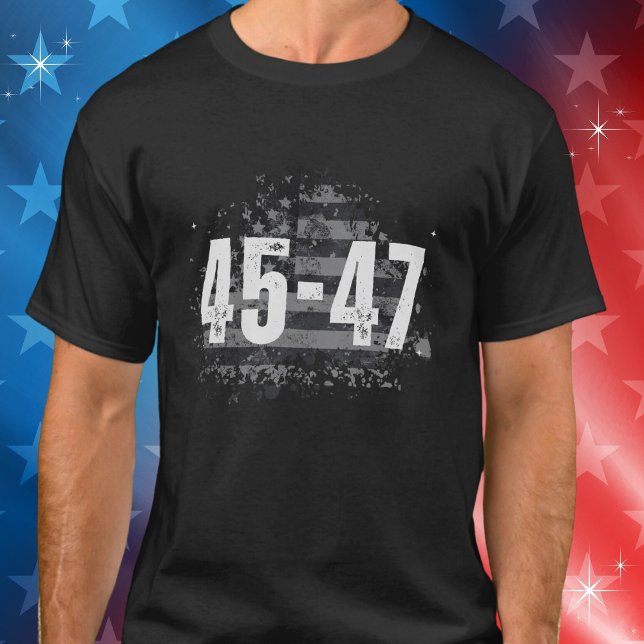 Camiseta 45-47 Presidente Patriótico Americano Bandeira Ame (Available in multiple styles, colors, sizes. )