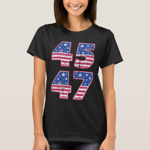 Camiseta 45 47 Presidente Patriótico Trump Duas Vezes Em Um