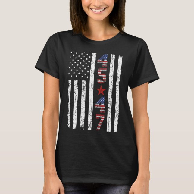Camiseta 45 47 Presidente Trump Inauguração Dos Eua Retro T (Frente)