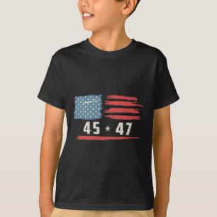 Camiseta 45 47 Presidente Trump Vintage American Flag 2024