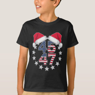 Camiseta 45 47 Presidente Usa Santa Hat Cristo