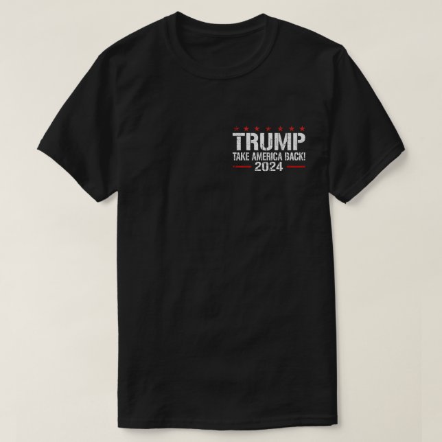 Camiseta 45 47 Trump 2024 American Flag Funny trump support (Frente do Design)