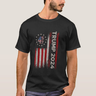 Camiseta 45 47 Trump 2024 American Flag T Shirt