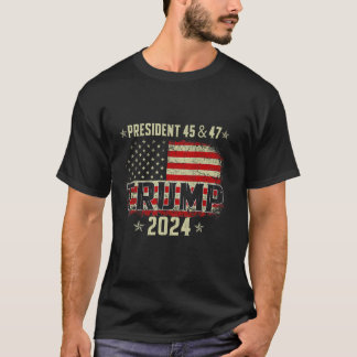 Camiseta 45 47 Trump 2024 American Flag T Shirt