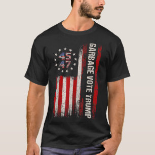 Camiseta 45 47 Trump 2024 Eleição da bandeira americana Gar